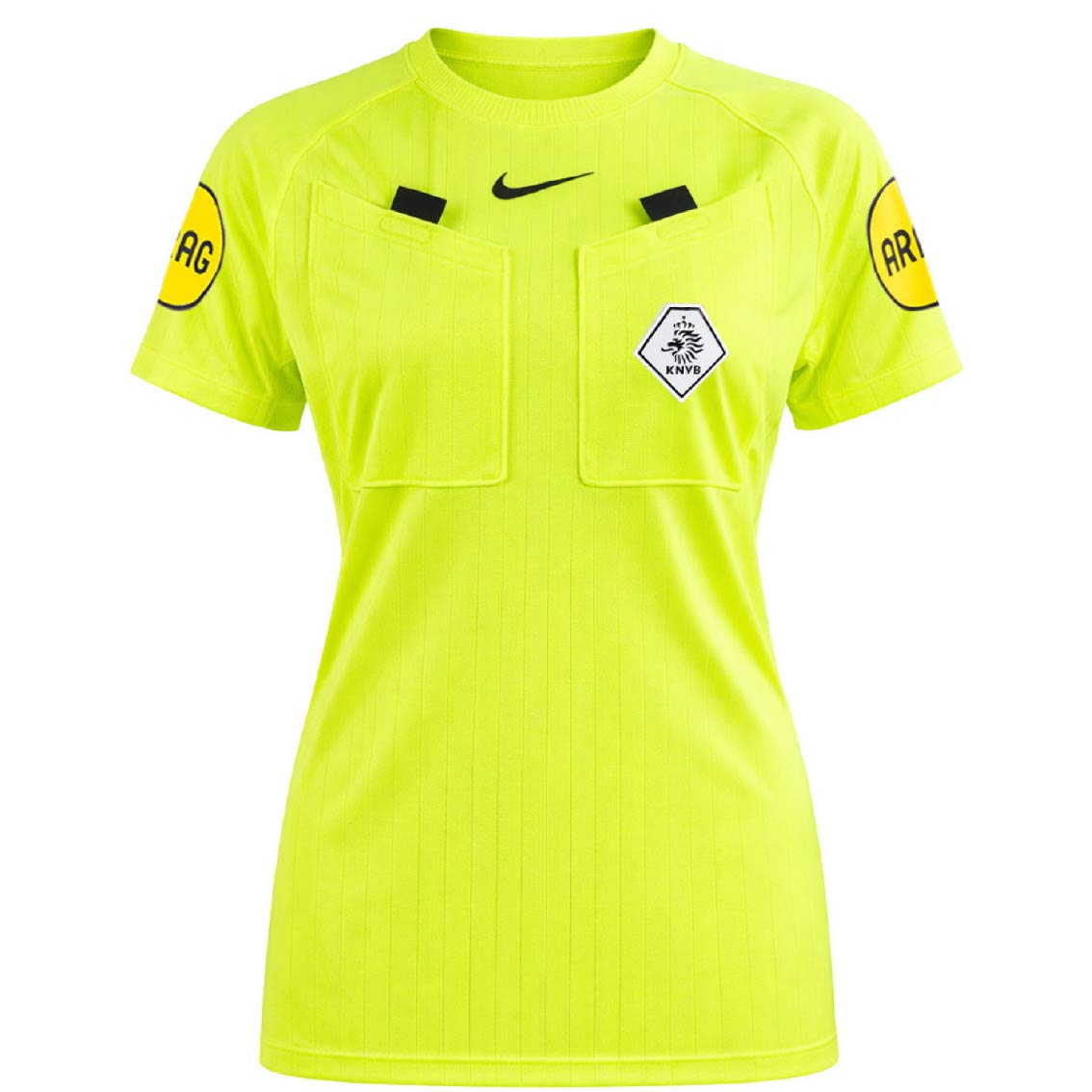 Scheidsrechtershirt korte mouw dames geel